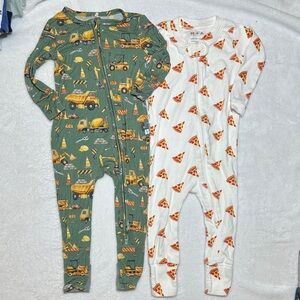 EEUC set of 2 zipper sleepers with footie option 9/12mo posh peanut